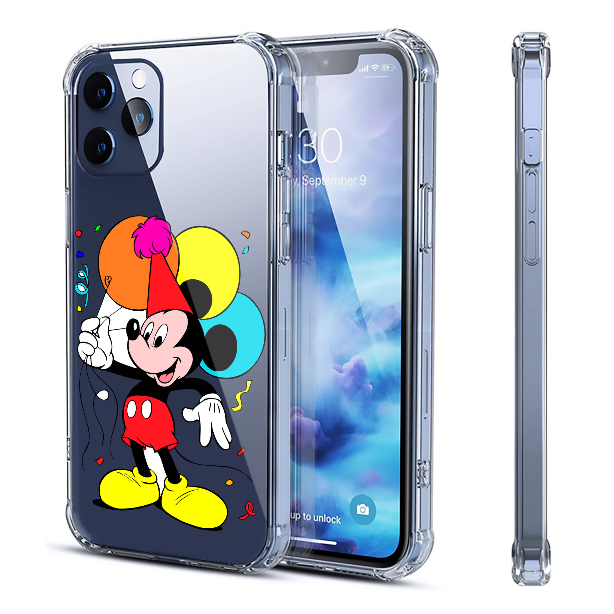 （画像用） ミッキーマウス Mickey Mouse 【iPhone 12シリーズ対応】透明スマホケース（クリアソフトケース）